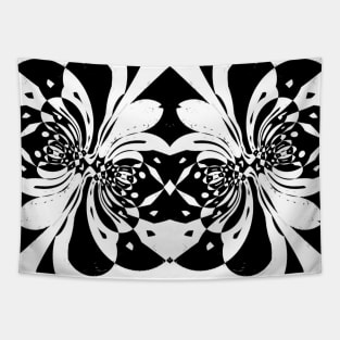 Modern Art White Blossom Floral Flowers Tapestry