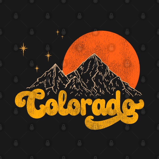 Vintage State of Colorado Mid Century Distressed Aesthetic by darklordpug