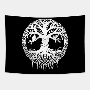 Yggdrasil The World Tree (white version) Tapestry