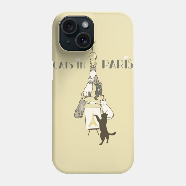 Cats in Paris Phone Case by Mimie20