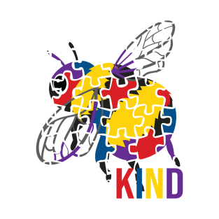 Bee Kind - Puzzle Pieces Autism Be Kind Bumble Bees Gift T-Shirt