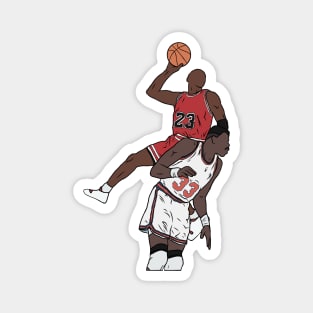 Michael Jordan Dunk Over Patrick Ewing Magnet