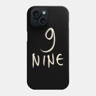 Hand Drawn Letter Number 9 Nine Phone Case