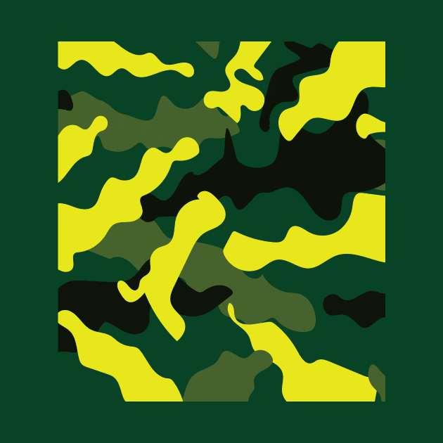 British Racing Green Yellow Camouflage Pattern by reddeer