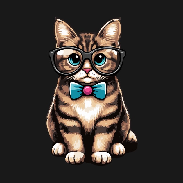 Nerdy Retro Cat by KittenMe Designs