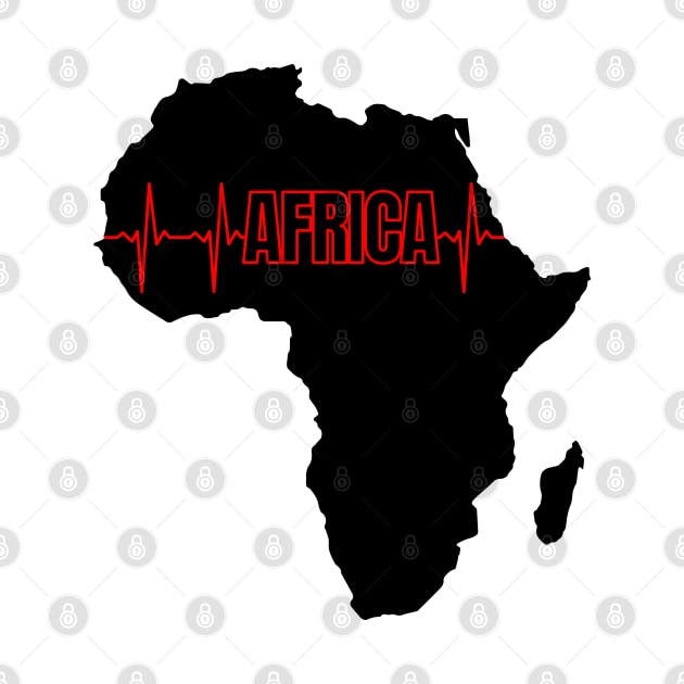 Africa Continent Heartbeat by UrbanLifeApparel