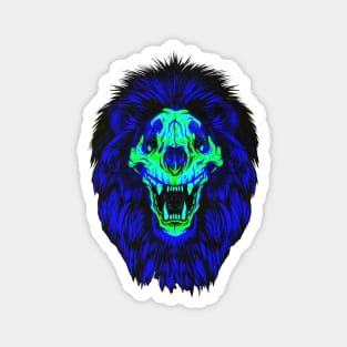 Lion Skull Interactive Green&Blue Filter T-Shirt By Red&Blue Magnet