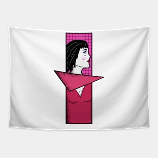 Retro Triangle Dress Girl Tapestry