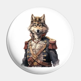 Watercolor Victorian Wolf #5 Pin