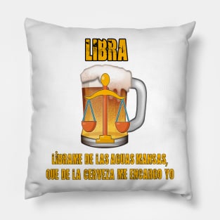 Fun design for lovers of beer and good liquor. Libra sign Pillow