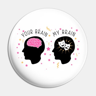 Theatre Nerd Brain Pin