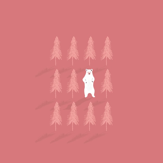 Polar Bear In The Forest by JunkyDotCom