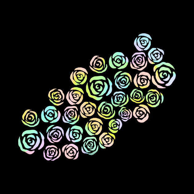 Pastel Rainbow Roses by KelseyLovelle