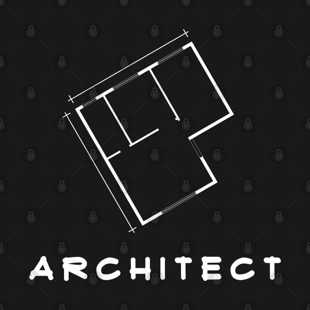 Simple black and white Architect Design art by MariOyama