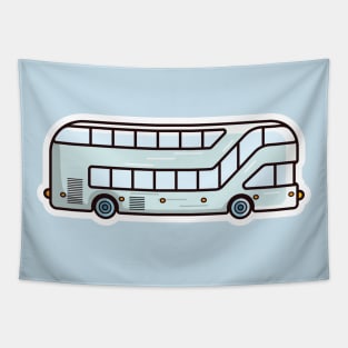 Double Decker Bus vector illustration. Bus transportation icon concept. Modern london double decker bus side view flat vector design with shadow isolated on pink background. Tapestry