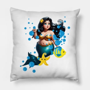 Beautiful Sirenas in The Mermaid World Pillow