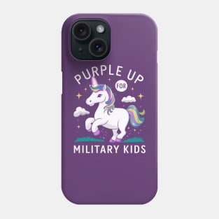 Purple Up For Military Kids Unicorn Military Child Month Phone Case