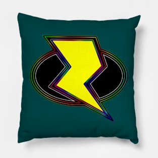 Lightning Bolt Logo - Rainbow 1 Pillow