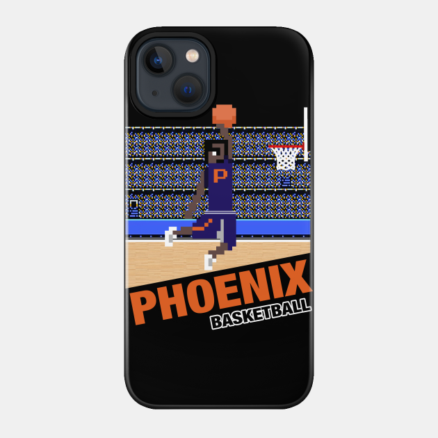 Phoenix Basketball 8 bit pixel art cartridge design - Phoenix Suns - Phone Case