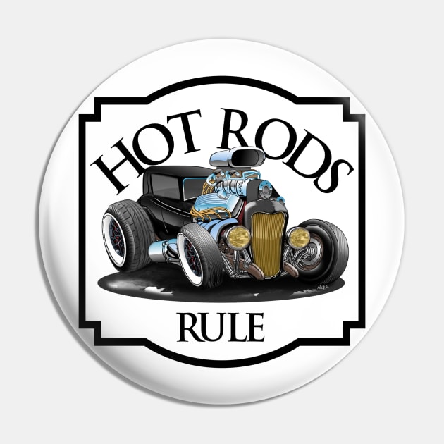 Hot Rods Rule Pin by Wilcox PhotoArt