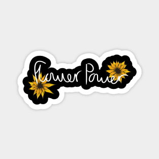 Flower Power // White Handwriting Magnet