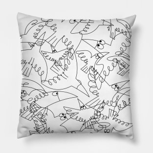 crows doodle Pillow