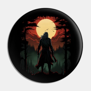 Sunset Monster Hunter - Silhouette - Witcher Pin