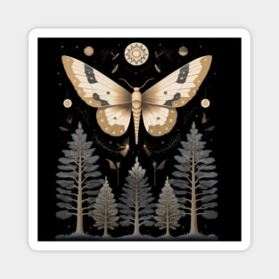 Pine forest and butterfly Magnet