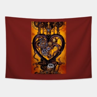 Steampunk mechanical heart Tapestry