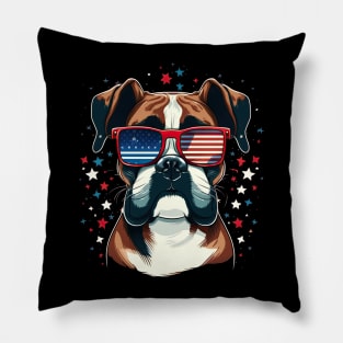 Boxer 4th of July Pillow