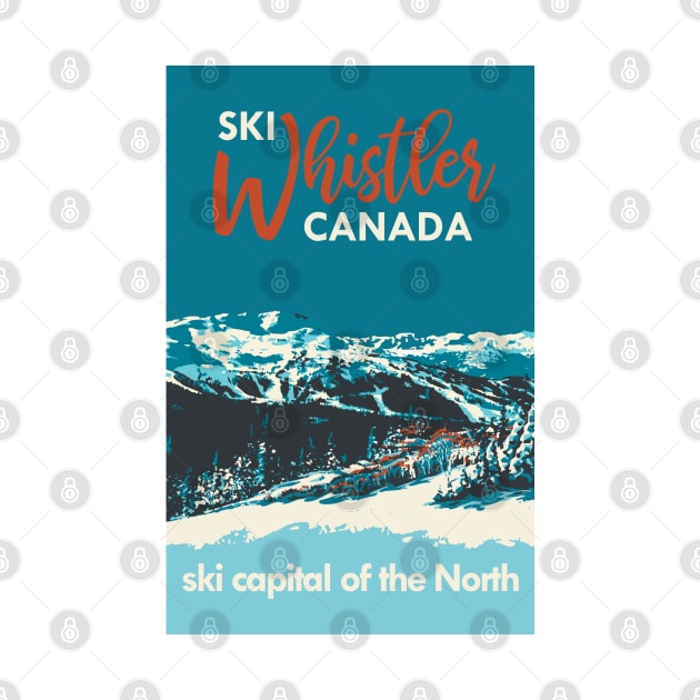 Vintage Whistler Canada Ski Poster by ROEDERcraft