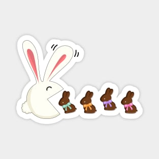 Funny Easter Rabbit Eating Chocolate Easter Bunnies Magnet