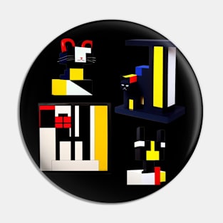 Mondrian Style Royal Cat Pin