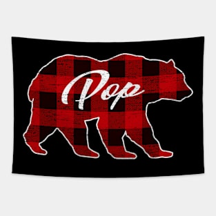 Red Plaid Pop Bear Shirt Matching Pajama Family Tapestry