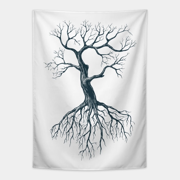 Tree without leaves Tapestry by katerinamk