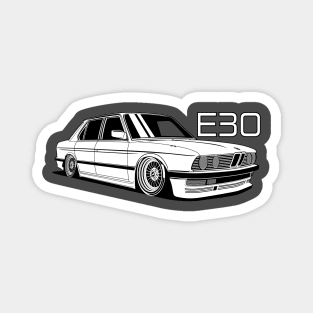 e30 black and white Magnet