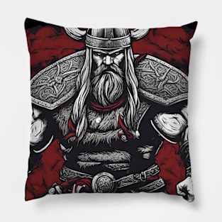 Norse Valor Viking Warrior Scandinavian Pillow