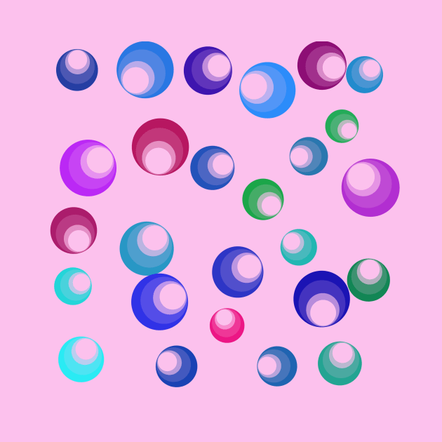 Abstract Circles Multicolor Pink Background by Klssaginaw