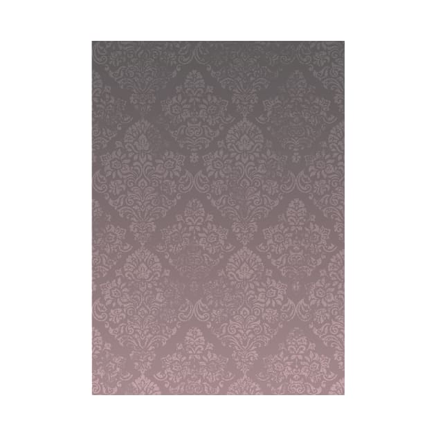 Grey and Pink Distressed Paisley by AmliArt