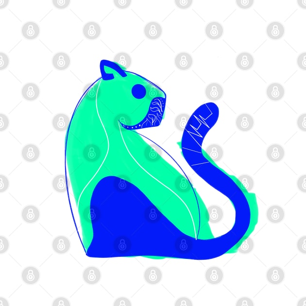 greenlight cat in neon bright ecopop by jorge_lebeau