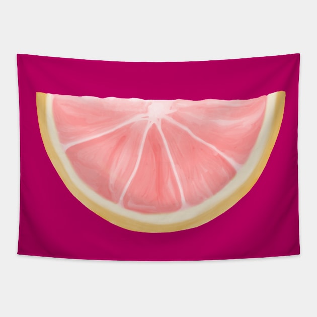 Juicy Pink Grapefruit Wedge Tapestry by Art by Deborah Camp