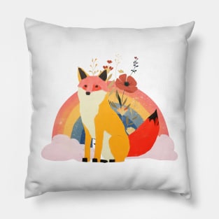 Cute Floral Fox Pillow