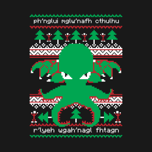 Ugly Christmas Sweater Cthulhu T-Shirt