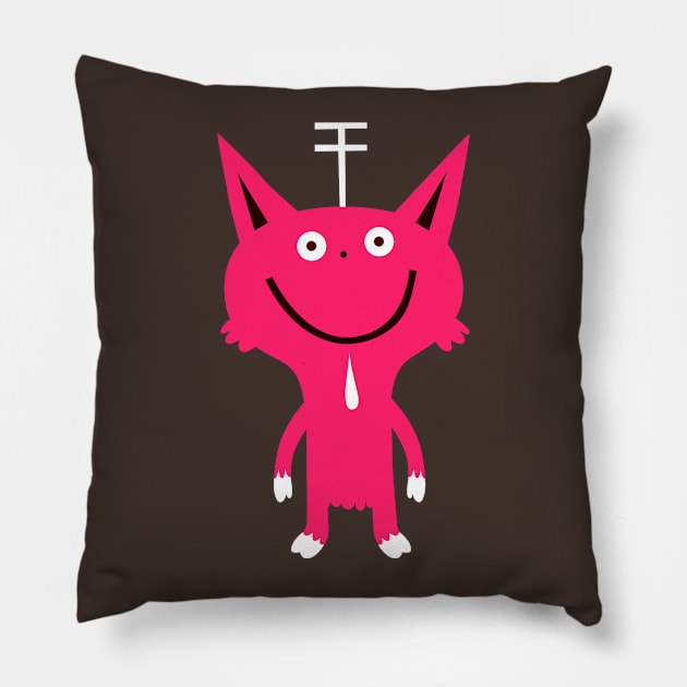 Wide grin character Pillow by simonox