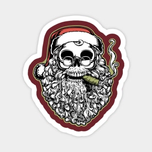 Smokin' Santa Skull Magnet