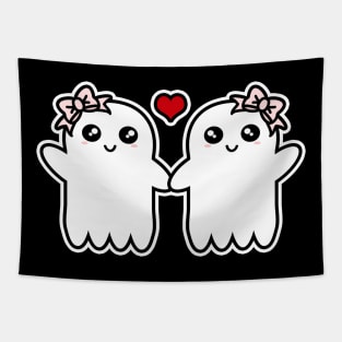 Cute Ghosts Holding Hands Tapestry