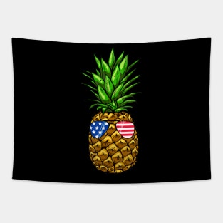 Hawaiian Pineapple American Flag Sunglasses 4th of July Tapestry