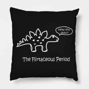 Flirtaceous Period White Pillow