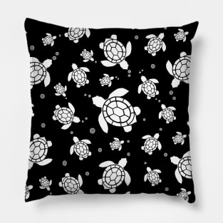 BLACK And White Turtles Pillow