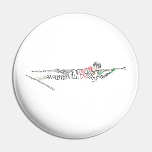 Biathlete typography Pin